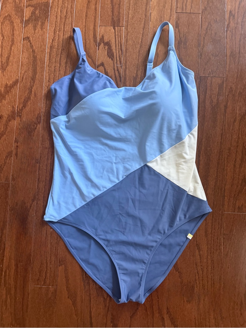 summersalt Colorblock blue Marina one piece swimsuit size 18 long torso